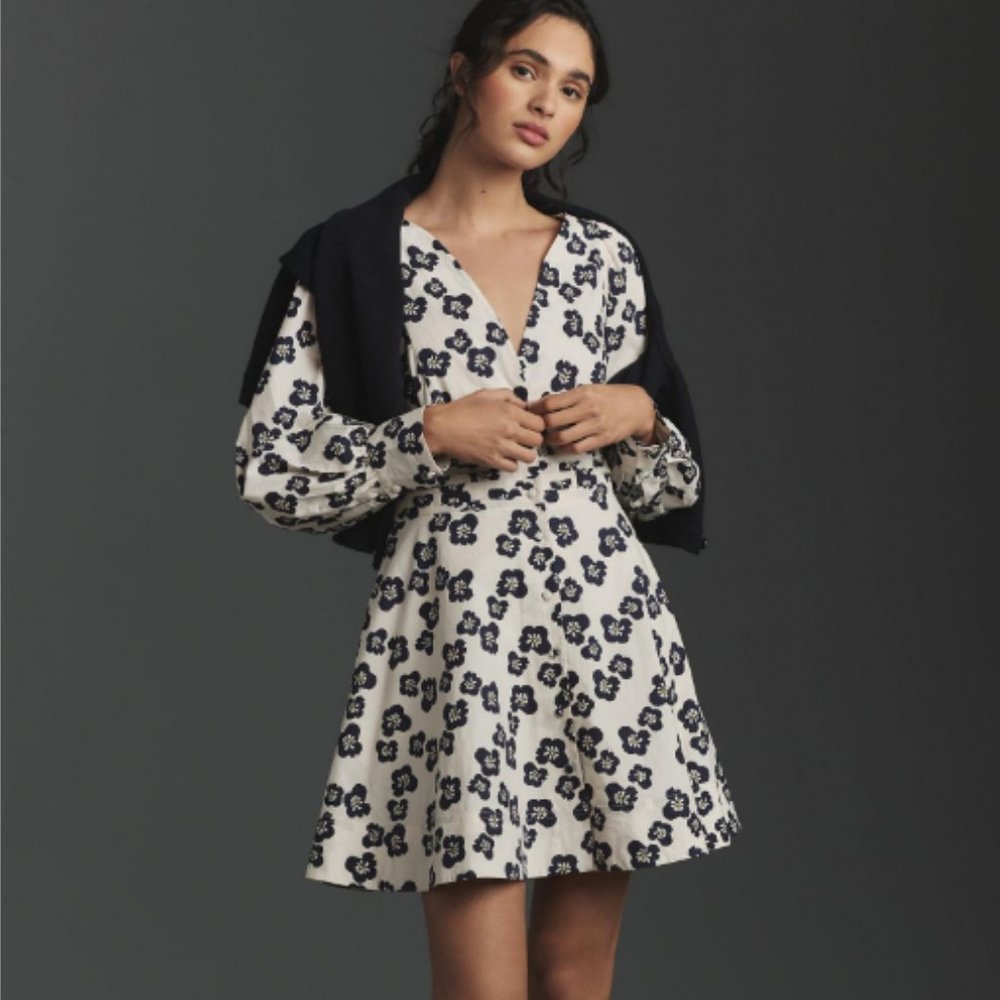 Maeve Button-Front Mini Dress
